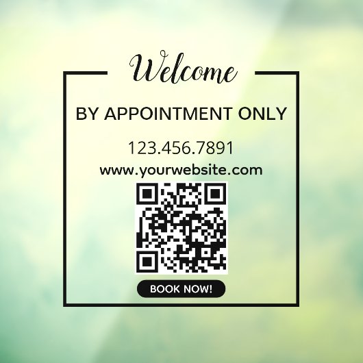 Autocollant Pour Fenêtre Qr Code Business Black Book Now Welcome (Feuille 3)