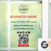 Autocollant Pour Fenêtre Qr Code Business Black Red Logo Social Media (Maison)
