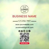 Autocollant Pour Fenêtre Qr Code Business Black Red Logo Social Media (Feuille 3)
