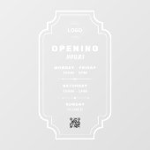 Autocollant Pour Fenêtre Qr Code Business Logo Horaires d'ouverture (Feuille)