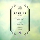 Autocollant Pour Fenêtre Qr Code Business Logo Horaires d'ouverture (Feuille 3)