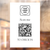 Autocollant Pour Fenêtre QR Code Check-In | Business Logo Display Sign (Feuille 2)