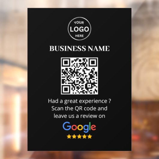 Autocollant Pour Fenêtre Qr Code Google Avis de l'entreprise (Feuille 2)