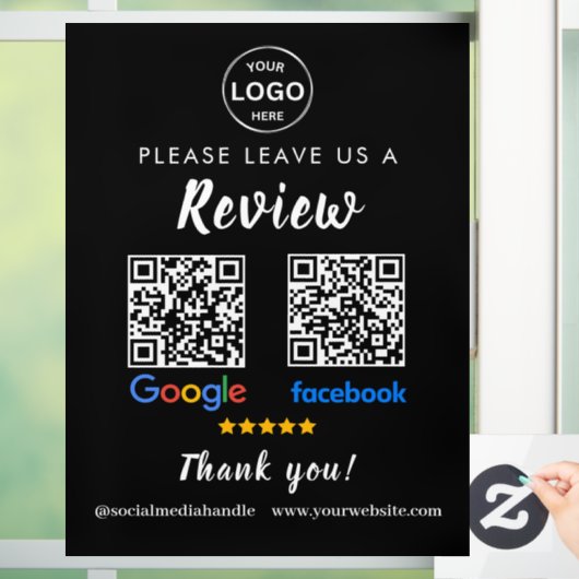 Autocollant Pour Fenêtre Qr Code Google Commentaires Facebook Business Revi (Maison)