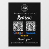 Autocollant Pour Fenêtre Qr Code Google Commentaires Facebook Business Revi (Feuille)