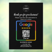 Autocollant Pour Fenêtre Qr Code Google Commentaires Logo d'entreprise (Feuille 3)