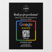 Autocollant Pour Fenêtre Qr Code Google Commentaires Logo d'entreprise (Feuille)