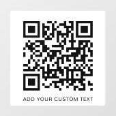 Autocollant Pour Fenêtre QR Code moderne blanc élégant Scannable (Feuille)