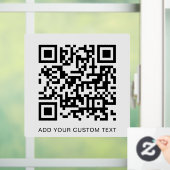 Autocollant Pour Fenêtre QR Code moderne blanc élégant Scannable (Maison)
