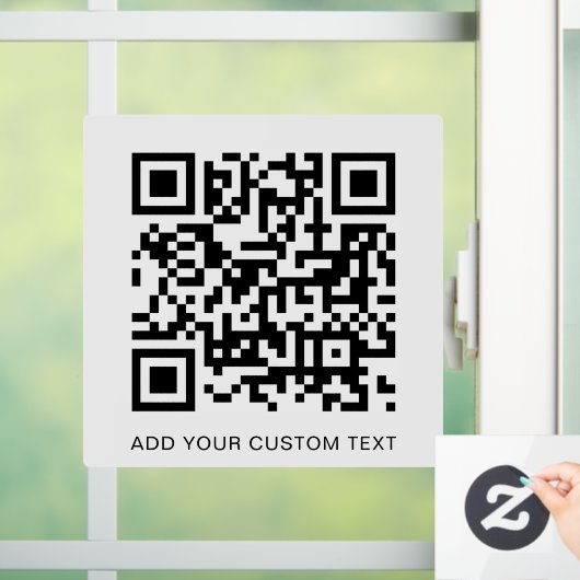 Autocollant Pour Fenêtre QR Code moderne blanc élégant Scannable (Maison)