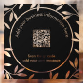 Autocollant Pour Fenêtre Qr code Moderne Wreath noir blanc fenêtre Clouage (Feuille 2)