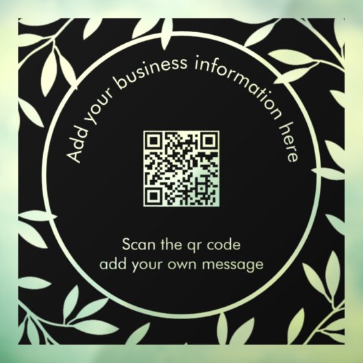 Autocollant Pour Fenêtre Qr code Moderne Wreath noir blanc fenêtre Clouage (Feuille 3)
