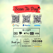 Autocollant Pour Fenêtre QR Code Scan pour payer Venmo Paypal Google Pay (Feuille 3)