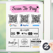Autocollant Pour Fenêtre QR Code Scan pour payer Venmo Paypal Google Pay (Maison)
