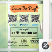 Autocollant Pour Fenêtre QR Code Scan pour payer Venmo Paypal Google Pay (Maison)