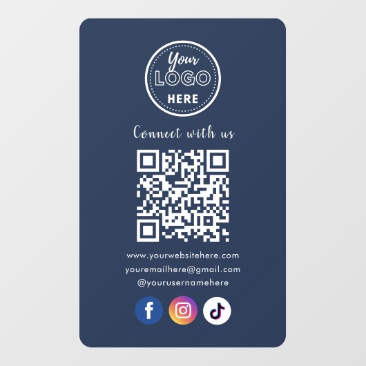 Autocollant Pour Fenêtre QR Code Se Connecter Aux Médias Sociaux Américains (Feuille)