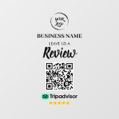 Autocollant Pour Fenêtre Qr Code TripAdvisor - Révisions commerciales (Feuille)