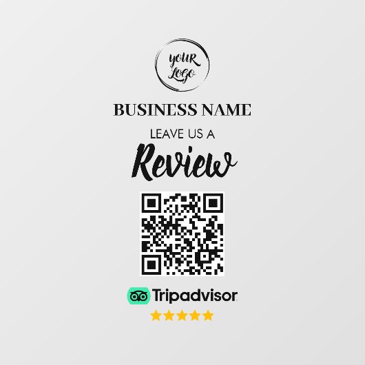 Autocollant Pour Fenêtre Qr Code TripAdvisor - Révisions commerciales (Feuille)