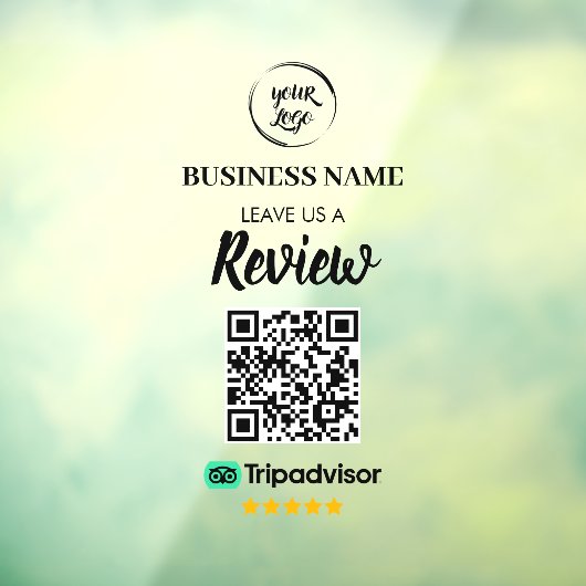 Autocollant Pour Fenêtre Qr Code TripAdvisor - Révisions commerciales (Feuille 3)