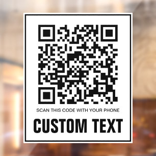 Autocollant Pour Fenêtre QR-Code und benutzerdefinierte Textprüfung dieses 