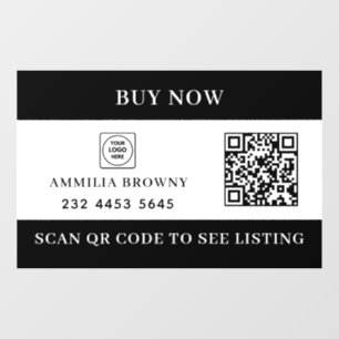 Autocollant Pour Fenêtre QR Immobilier Affichage du logo de la liste de v