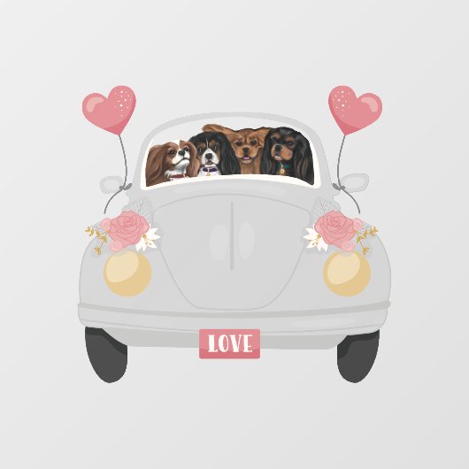 Autocollant Pour Fenêtre Quatre Espagnols Cavalier dans une voiture avec le (Feuille)