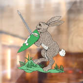 Autocollant Pour Fenêtre Rabbit de guerrier médiéval (Feuille 2)