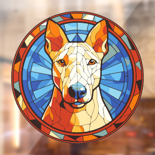 Autocollant Pour Fenêtre Race de chien Bull Terrier Faux vitrail animal de