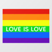 Autocollant Pour Fenêtre Rainbow Love is Love Gay pride (Feuille)