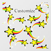 Autocollant Pour Fenêtre Rainbow Shooting Stars Thunder_Cove (Feuille)