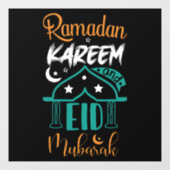 Autocollant Pour Fenêtre Ramadan Kareem Eid Moubarak (Feuille)