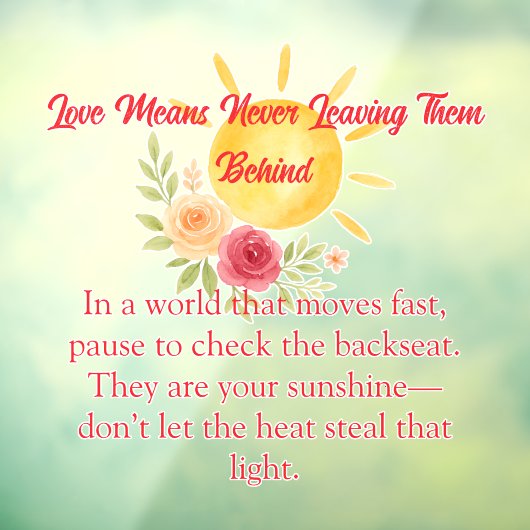 Autocollant Pour Fenêtre Rappel de sécurité pour les enfants (Feuille 3)