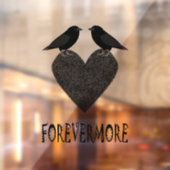 Autocollant Pour Fenêtre Ravens gothiques et Coeur noir (Feuille 2)