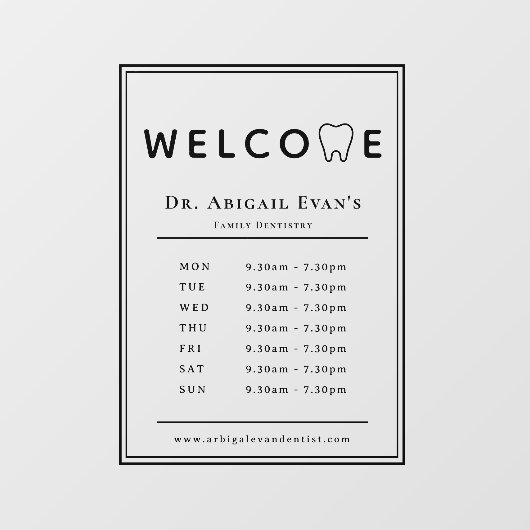 Autocollant Pour Fenêtre Récapitulatif moderne Heures d'ouverture Logo des (Feuille)