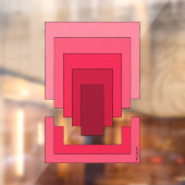 Autocollant Pour Fenêtre Rectangle Abstrait en rouge (Feuille 2)