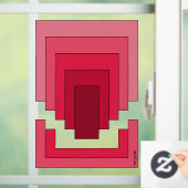 Autocollant Pour Fenêtre Rectangle Abstrait en rouge (Maison)