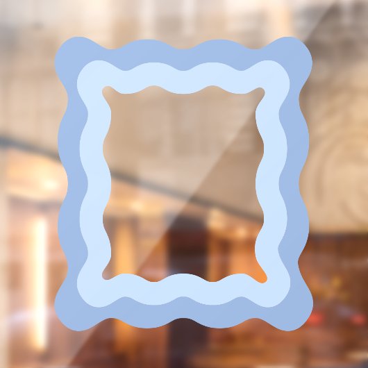 Autocollant Pour Fenêtre Rectangle bleu pastel mou ondulé miroir (Feuille 2)