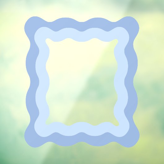 Autocollant Pour Fenêtre Rectangle bleu pastel mou ondulé miroir (Feuille 3)