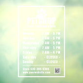 Autocollant Pour Fenêtre Rectangle Moderne Votre Logo Horaires D'Ouverture. (Feuille 3)