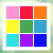 Autocollant Pour Fenêtre Rectangles arc-en-ciel (Feuille 3)