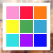 Autocollant Pour Fenêtre Rectangles arc-en-ciel (Feuille 2)