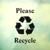 Autocollant Pour Fenêtre Recycler avec symbole de recyclage (Feuille 3)
