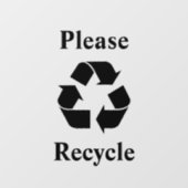 Autocollant Pour Fenêtre Recycler avec symbole de recyclage (Feuille)