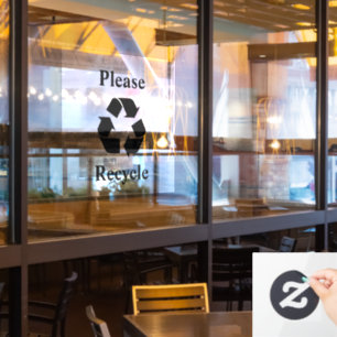 Autocollant Pour Fenêtre Recycler avec symbole de recyclage
