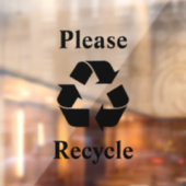 Autocollant Pour Fenêtre Recycler avec symbole de recyclage (Feuille 2)
