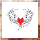 Autocollant Pour Fenêtre Red Angel Coeur avec ailes (Feuille 2)