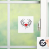 Autocollant Pour Fenêtre Red Angel Coeur avec ailes (Maison)