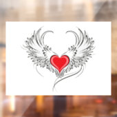 Autocollant Pour Fenêtre Red Angel Coeur avec ailes (Feuille 2)