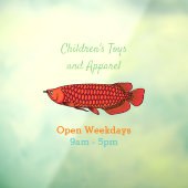 Autocollant Pour Fenêtre Red Arowana fish cartoon (Feuille 3)