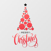 Autocollant Pour Fenêtre Red Joyeux Noël Arbre des étoiles (Feuille)